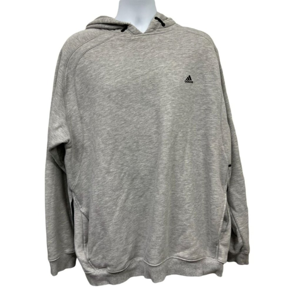 Adidas Gray Heavyweight  Pullover Hoodie Sweatshirt Men's Size XXL 2XL